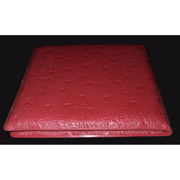 Vintage Red Faux Leather Compact Mirror - Picture 3 of 8